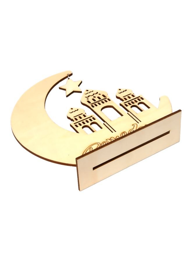 جلوسكي حامل خشبي بتصميم قمر رمضان ذهبي 200x200x50مم - Image 2