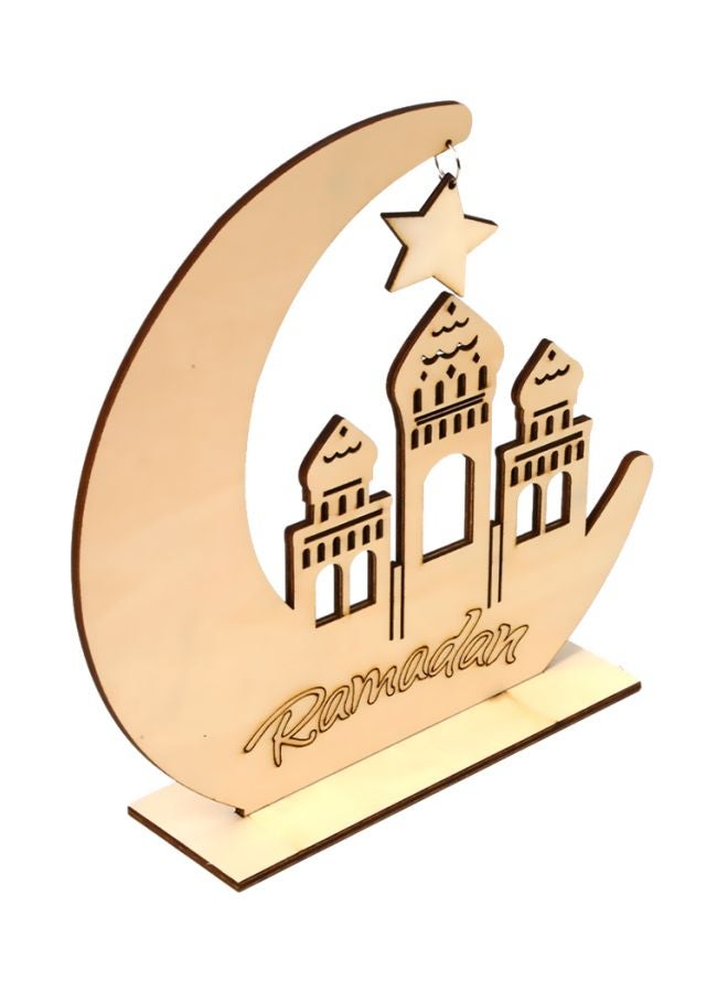 جلوسكي حامل خشبي بتصميم قمر رمضان ذهبي 200x200x50مم - Image 3