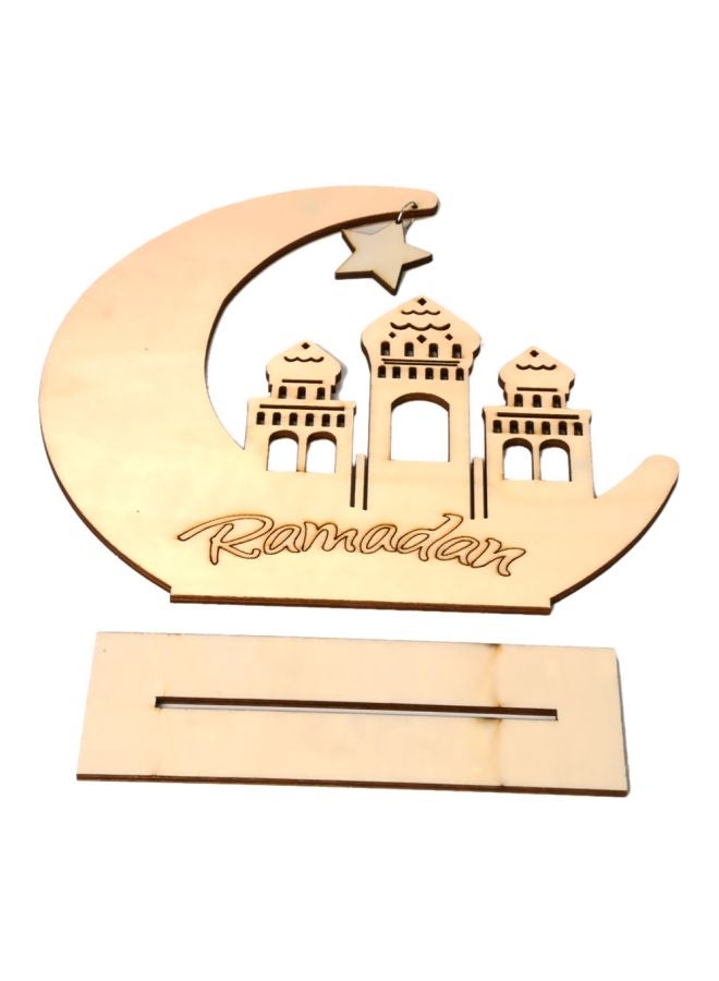 جلوسكي حامل خشبي بتصميم قمر رمضان ذهبي 200x200x50مم - Image 4