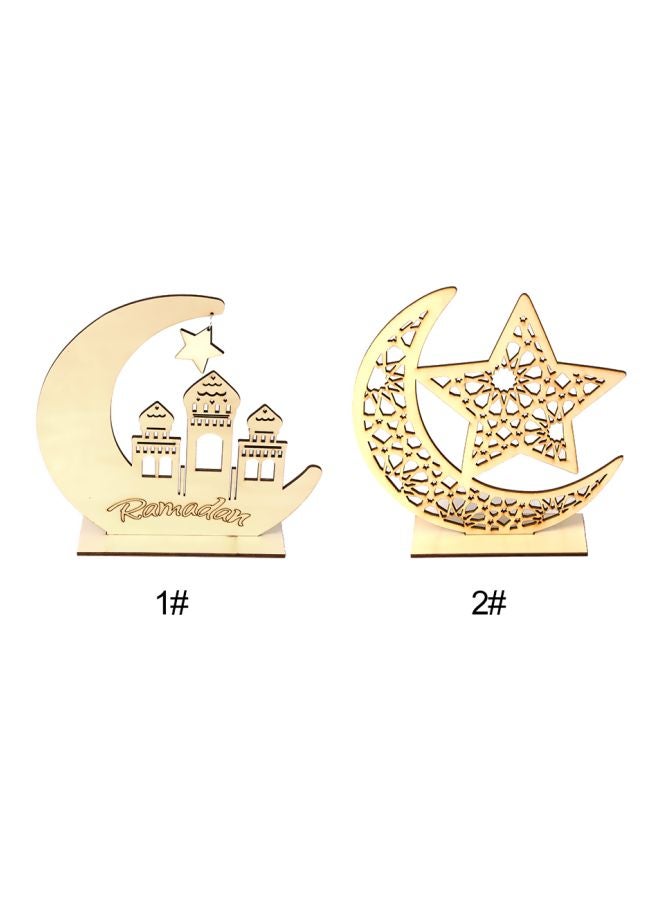 جلوسكي حامل خشبي بتصميم قمر رمضان ذهبي 200x200x50مم - Image 5