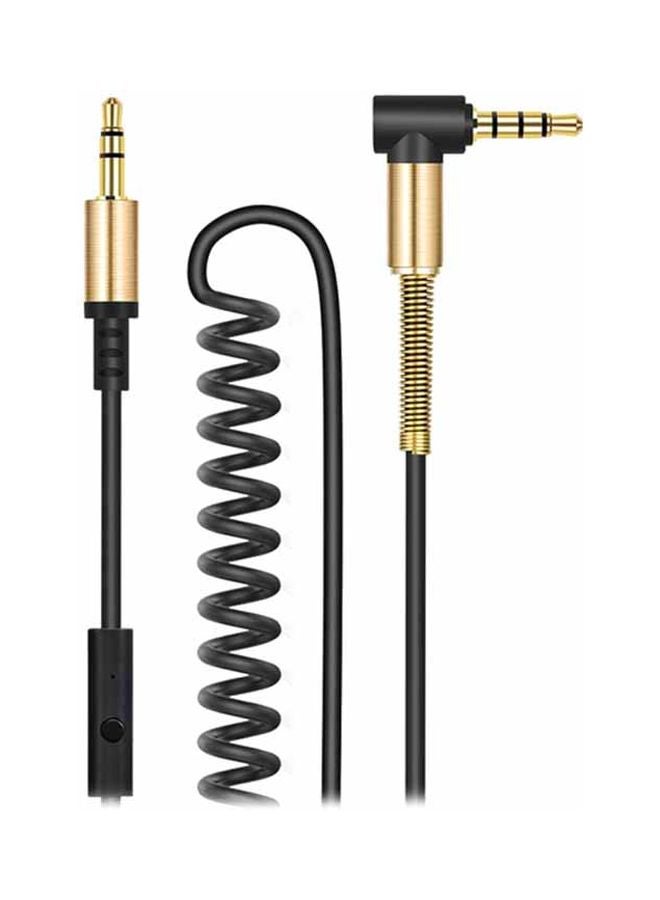 Male To Male Spring Audio Cable With Mic Black/Gold - v1589976227/N37809753A_1