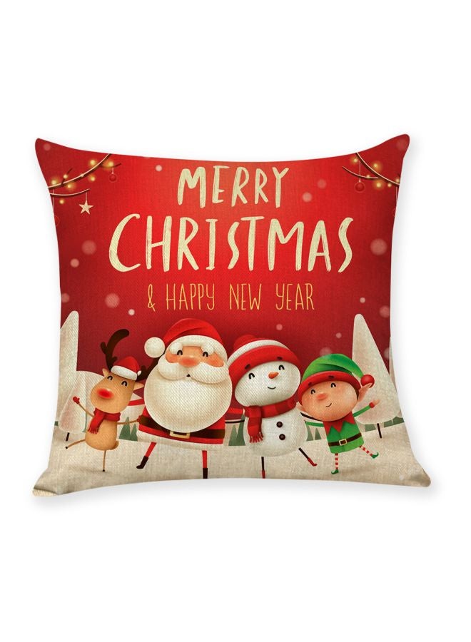 Series Printed Cushion Cover Red/Beige/Green 18x18inch - Image 1