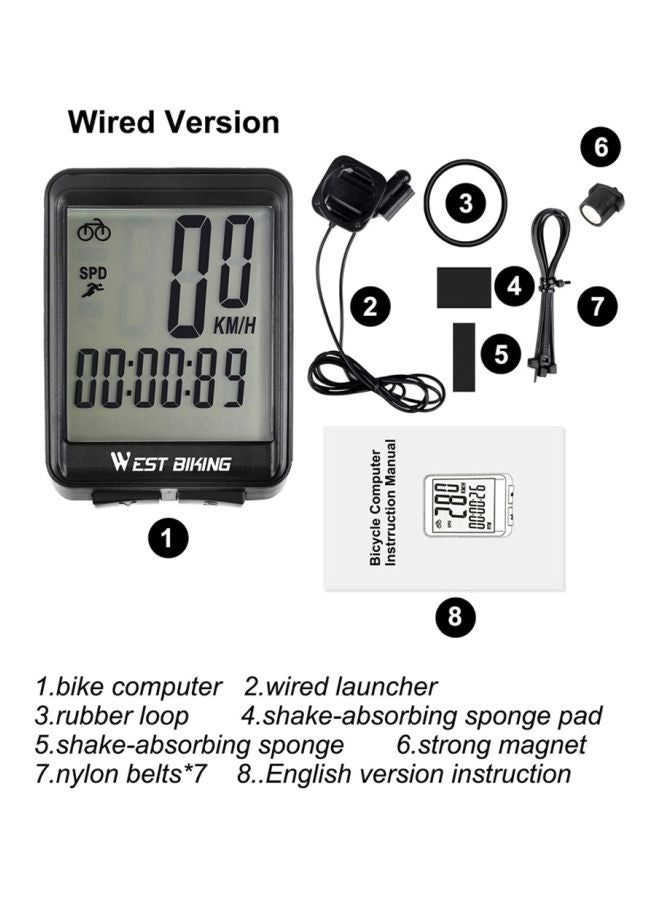 WEST BIKING - Wired Bicycle Riding Computer - Image 1