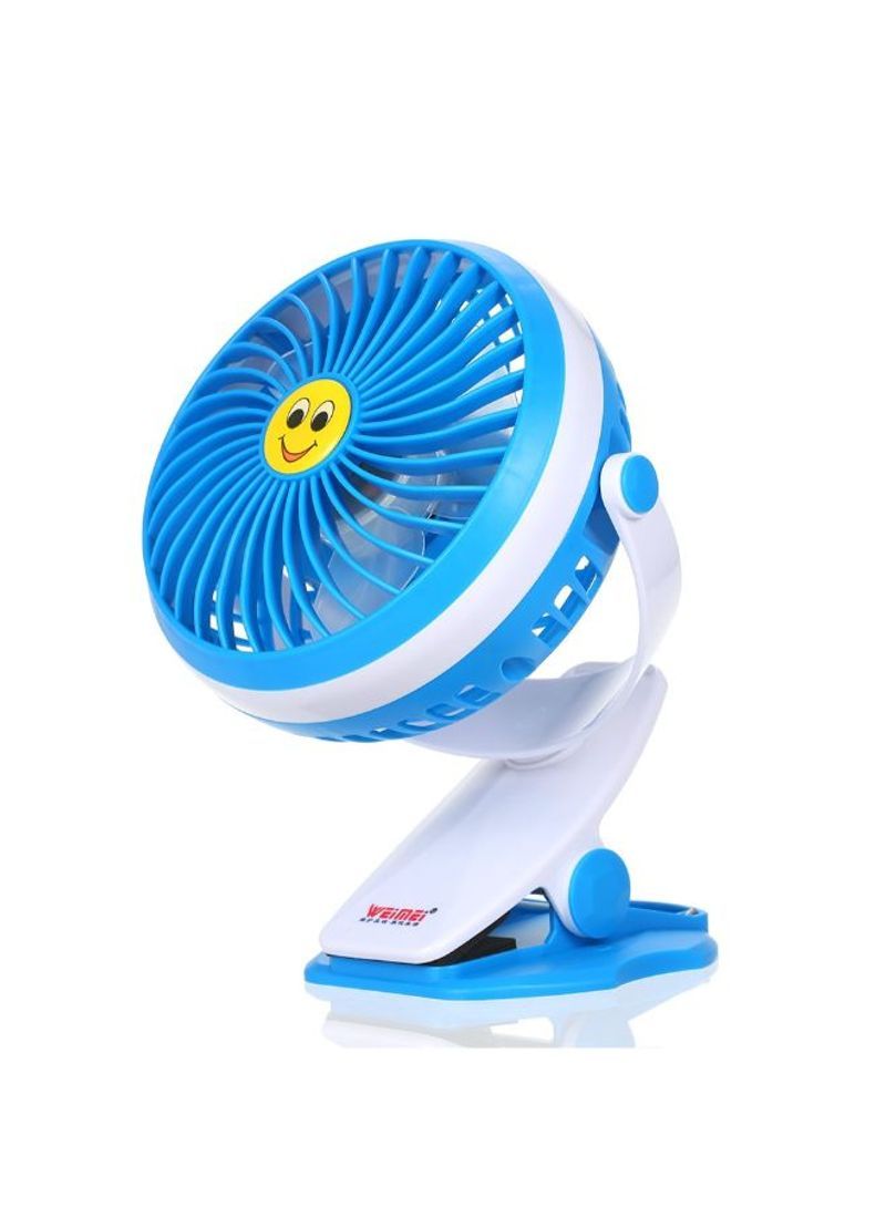 Mini USB Clip Desk Fan H21003BL Blue/White - Image 4