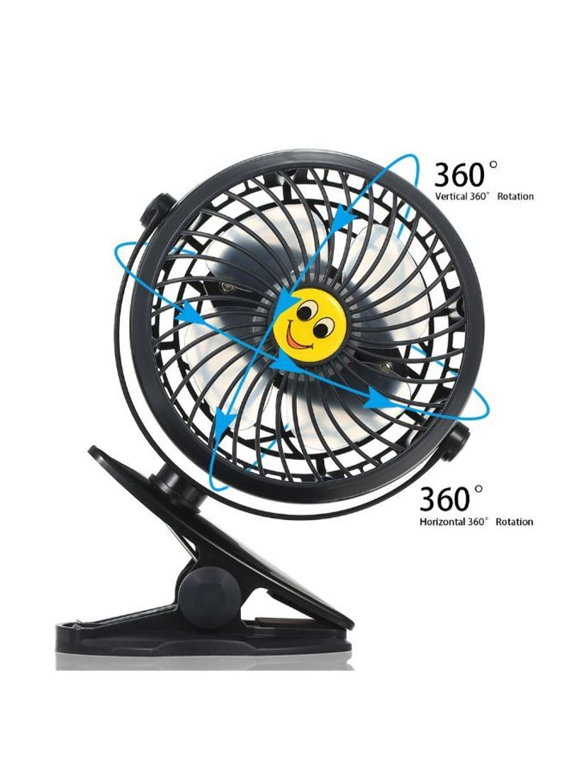 Mini USB Clip Desk Fan H21003B Black - Image 2