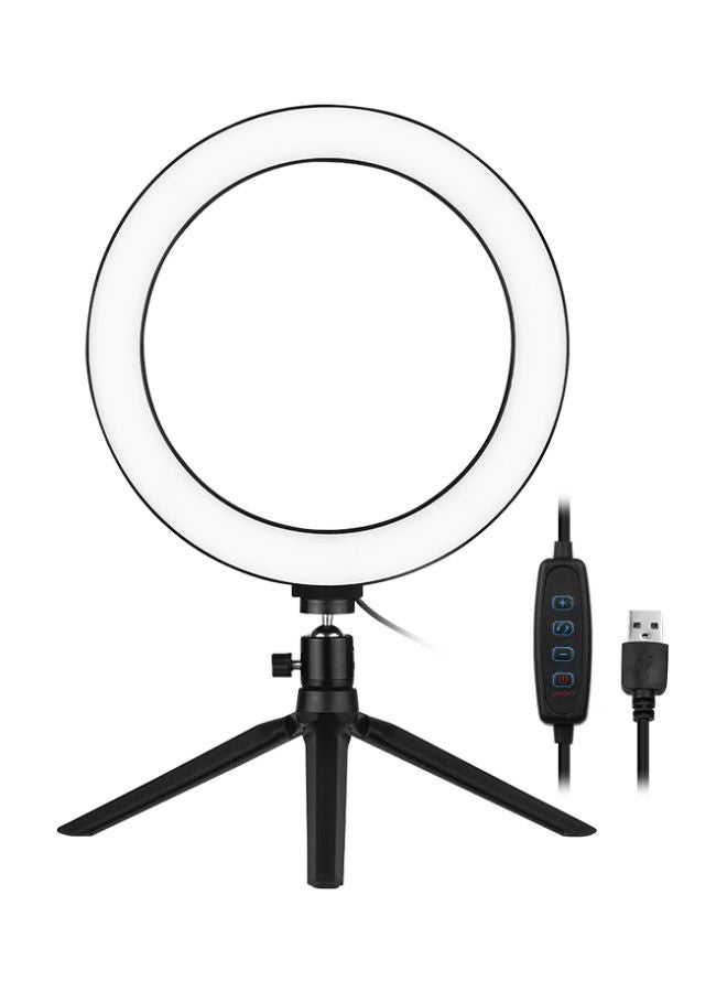 docooler - LED Photography Ring Light With Tripod Stand Set White/Black - Image 1