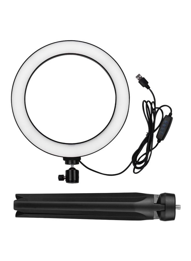 docooler - LED Photography Ring Light With Tripod Stand Set White/Black - Image 1