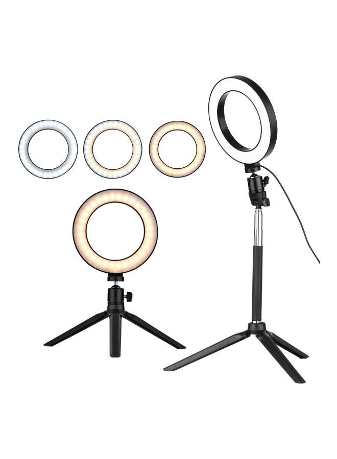 docooler LED Photography Ring Light With Tripod Stand Set White/Black  - Image 3