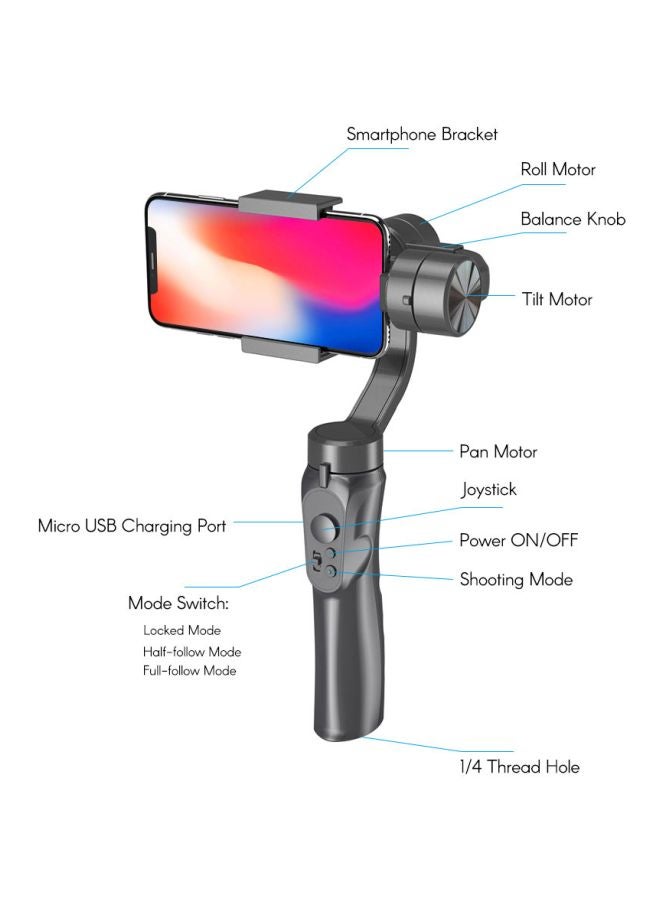 ANDOER 3-Axis Handheld Gimbal Stabilizer Kit Grey  - Image 2