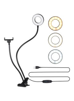 docooler 2-In-1 LED Ring Light With Cell Phone Holder Stand Black/White  - Image 1