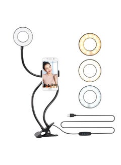 docooler 2-In-1 LED Ring Light With Cell Phone Holder Stand Black/White  - Image 5