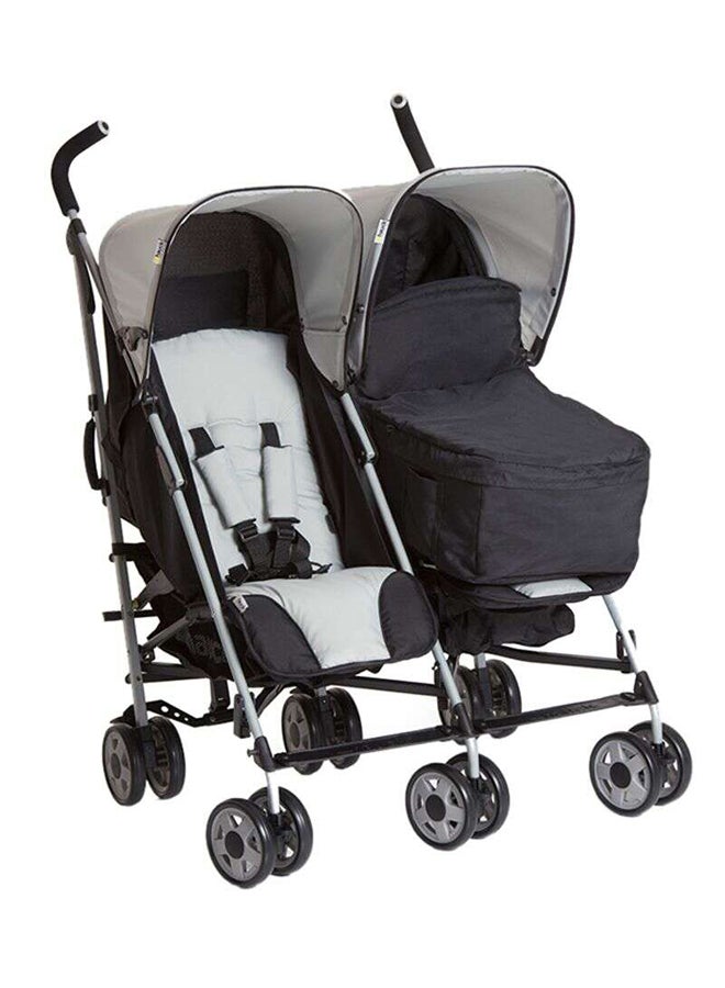 Turbo Duo Twin Stroller - Grey/Black