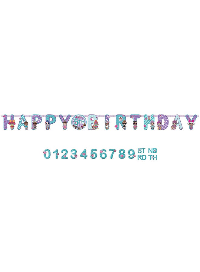 Amscan Happy Birthday Letter And Number Pattern Banner 25.4cm 