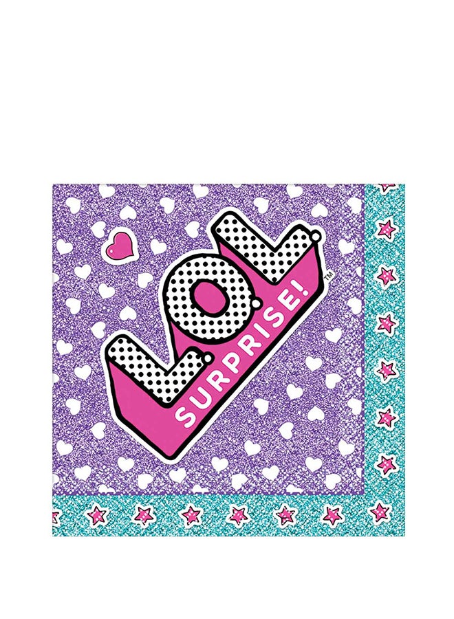 Amscan 16-Piece Set Square Shape Lol Print Napkin