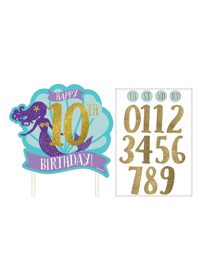 Amscan Mermaid Wishes Customizable Cake Topper