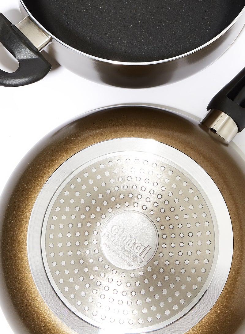 5-Piece Non-Stick Aluminium Cookware Set Bronze
