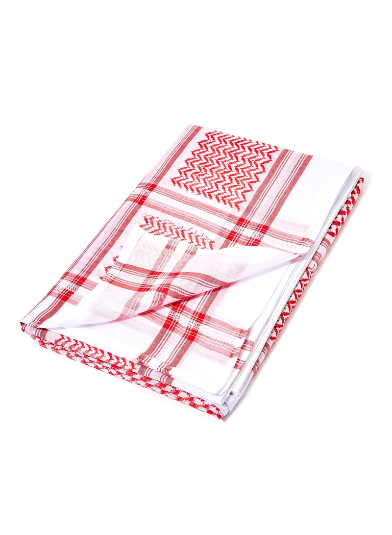 Al Jaber Cotton Shemagh Red/White  - Image 1
