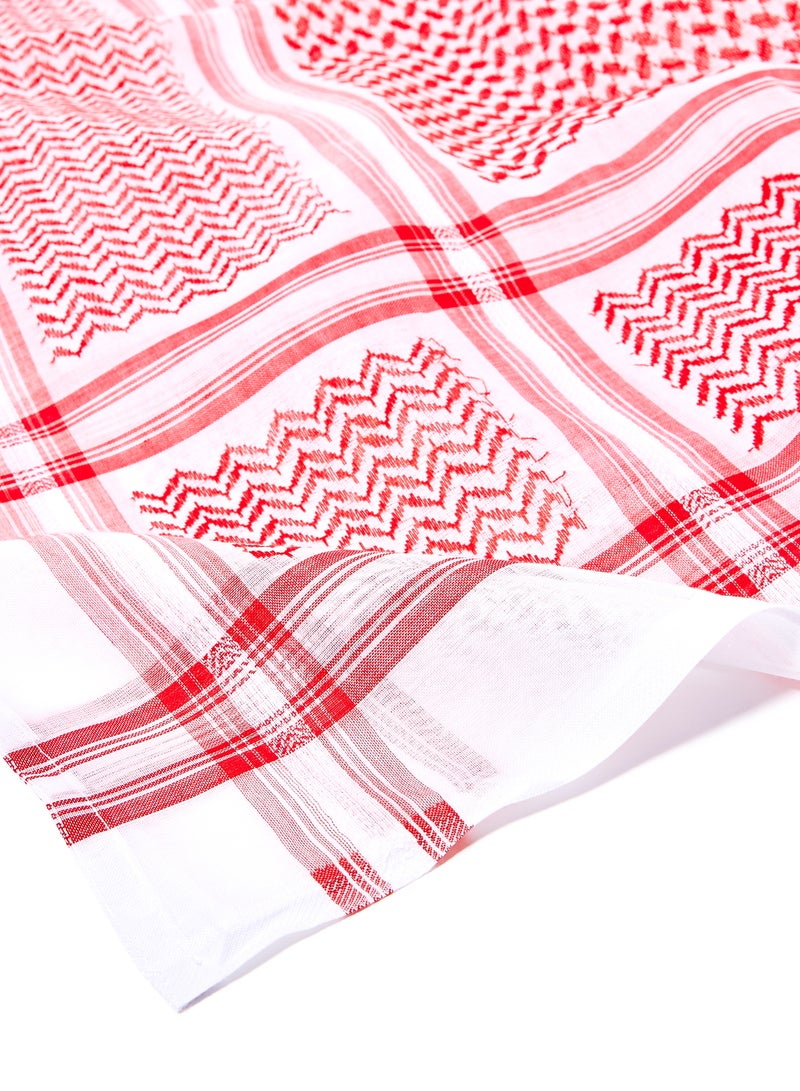 Al Jaber Cotton Shemagh Red/White  - Image 2