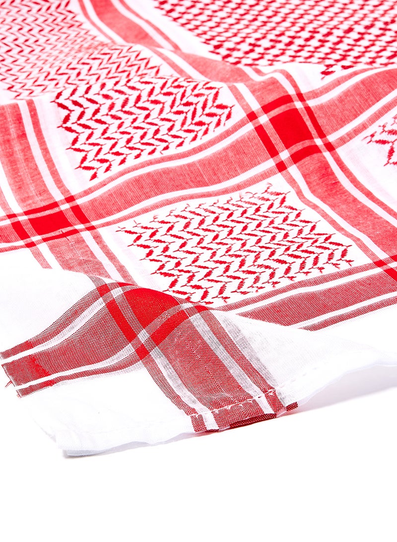 Al Jaber Cotton Shemagh Red/White  - Image 2