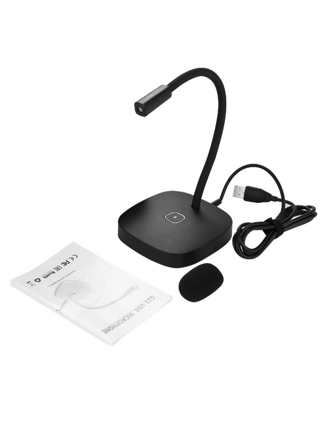 360-Degree Rotating USB Wired Microphone OS3217B-A Black - Image 1
