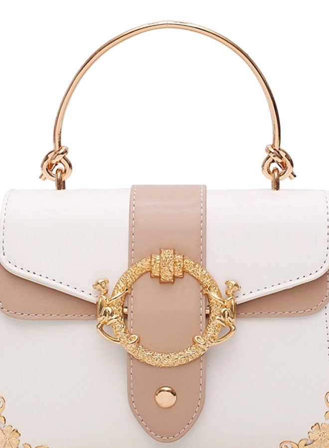 Generic - Fashion Solid Pattern Crossbody Bag White/Beige - Image 1