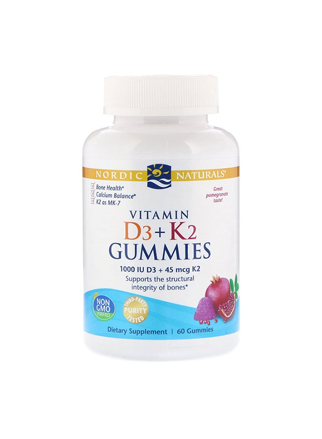 NORDIC NATURALS Vitamin D3 Plus K2 - 60 Gummies 