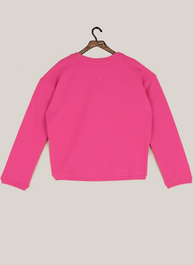 TOMMY HILFIGER - Long Sleeves Essential Foil Print Sweatshirt 501 Pink - Image 1