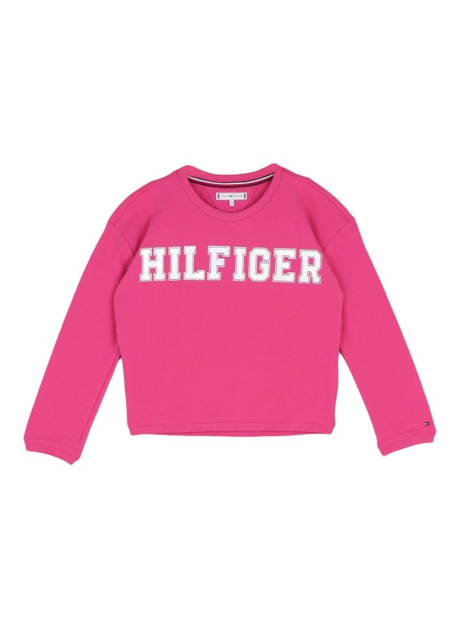 TOMMY HILFIGER - Long Sleeves Essential Foil Print Sweatshirt 501 Pink - Image 1
