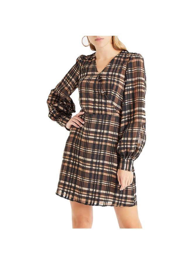 فيرو مودا فستان دانيال بياقة V متعدد الألوان - Image 1