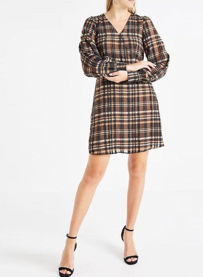 فيرو مودا فستان دانيال بياقة V متعدد الألوان - Image 3