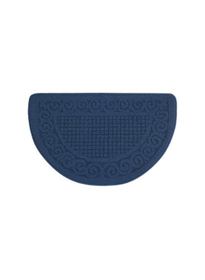 Generic Semi-Circular Retro Style Doormat Blue 48 x 78cm 