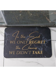 Quote Printed Anti-Skid Doormat Black/Gold 40 x 60cm