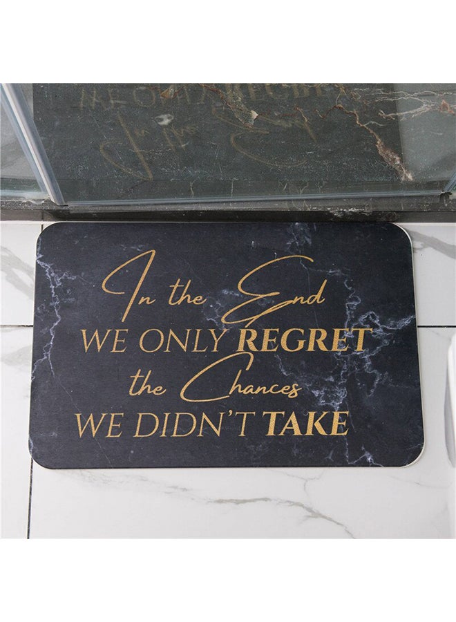 Generic - Quote Printed Anti-Skid Doormat Black/Gold 40 x 60cm - Image 1