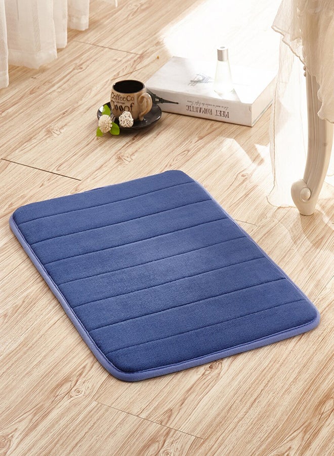 Striped Pattern Anti-Skid Doormat Blue 80 x 120cm