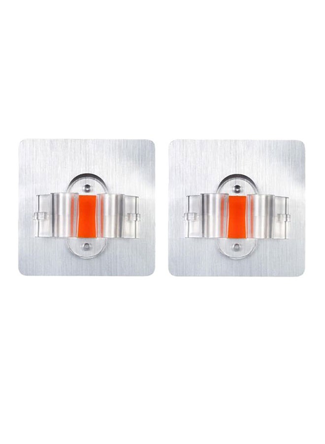 Generic 2-Piece Kitchen Mop Broom Holder Set Silver 25cm  - Image 1