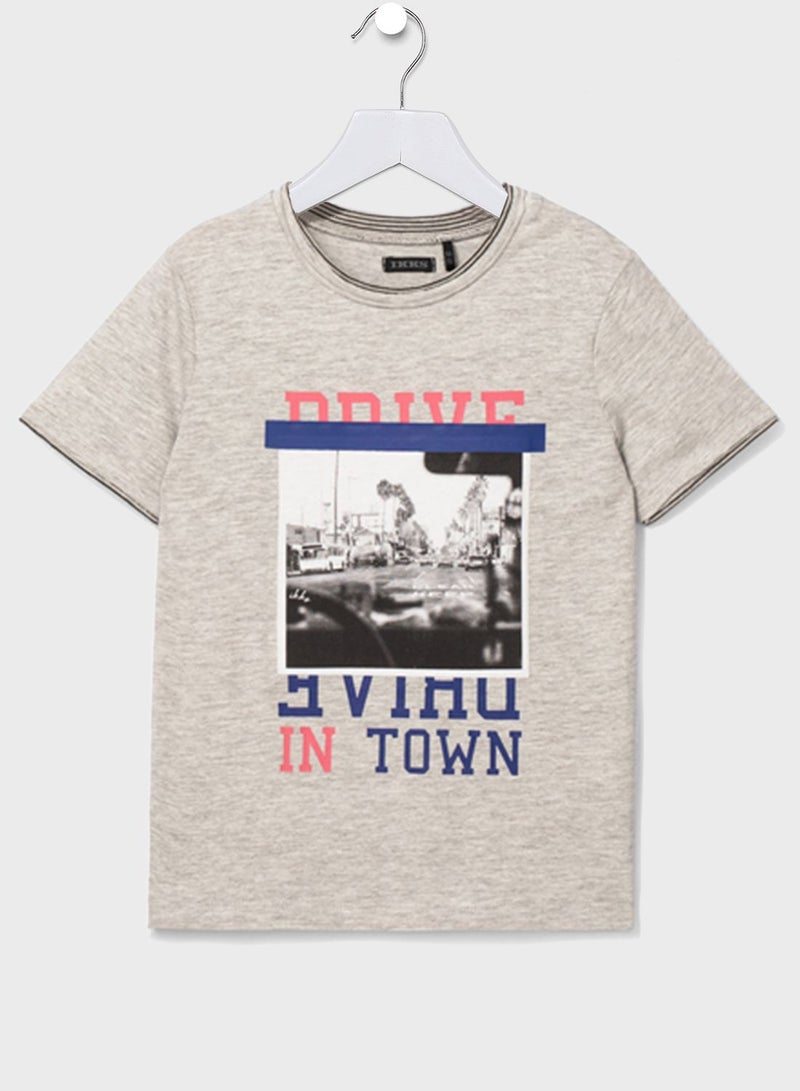 IKKS Youth Graphic T-Shirt Grey - Image 1