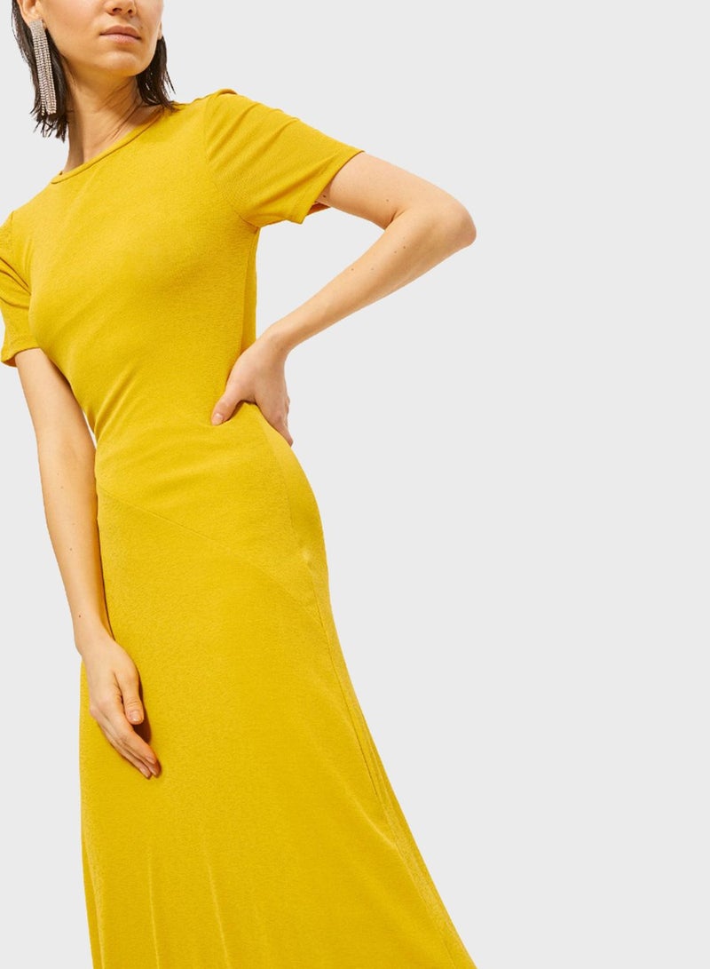 RINA - Half Sleeve Maxi Dress Yellow - Image 1