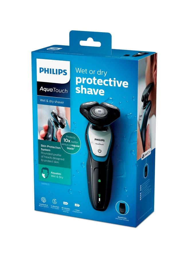 Philips S5070 AquaTouch Wet And Dry Electric Shaver Black/Blue - Image 5