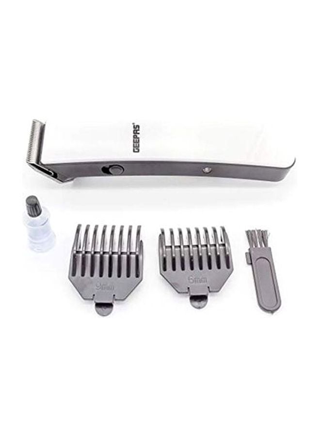 GEEPAS Rechargeable Hair Clipper - Grooming Kit With Comfortable Grip, Stainless Steel Precision Cutting Blade, Cordless Operation, Indicator Light, 30 Minute Working, Ideal For Short, Long Hairs White/Black - Image 4