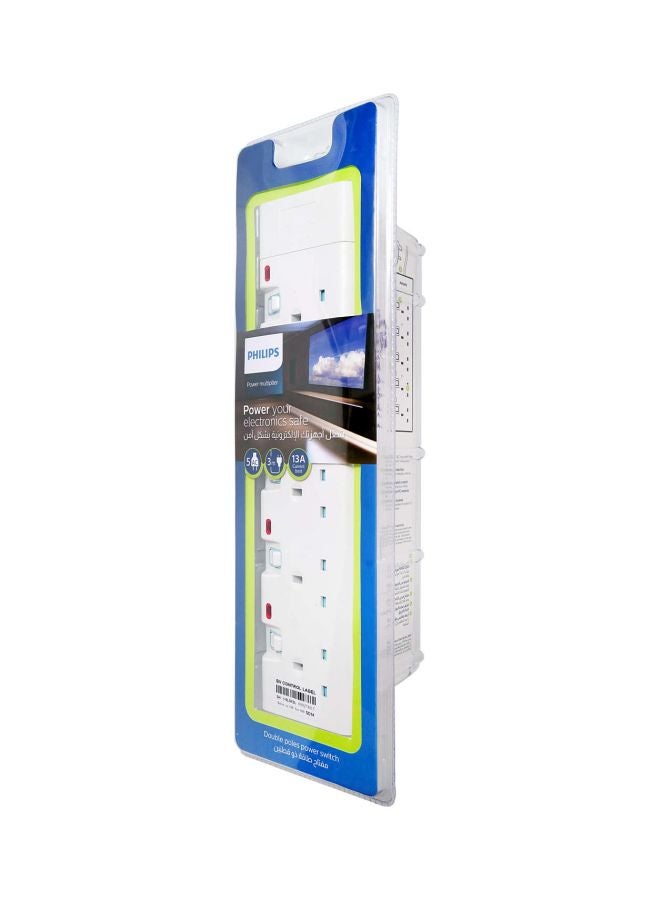 Philips 5-Outlet Extension Socket With Individual Switch White/Blue/Red - Image 4