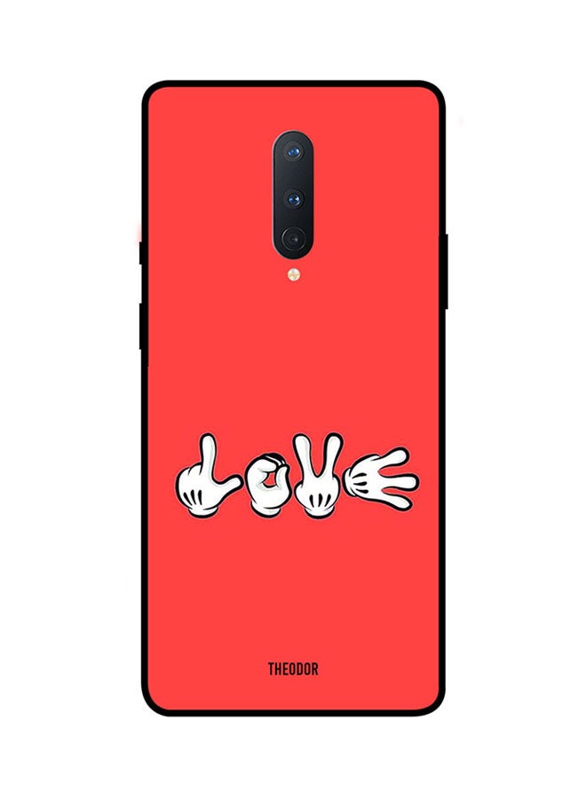 Theodor Protective Case Cover For Oneplus 8 Red/White