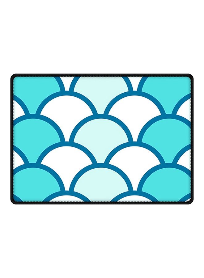 ستايلايزد لوحة ماوس بتصميم حراشف السمك مع قاعدة من المطاط مضادة للانزلاق أزرق / أبيض