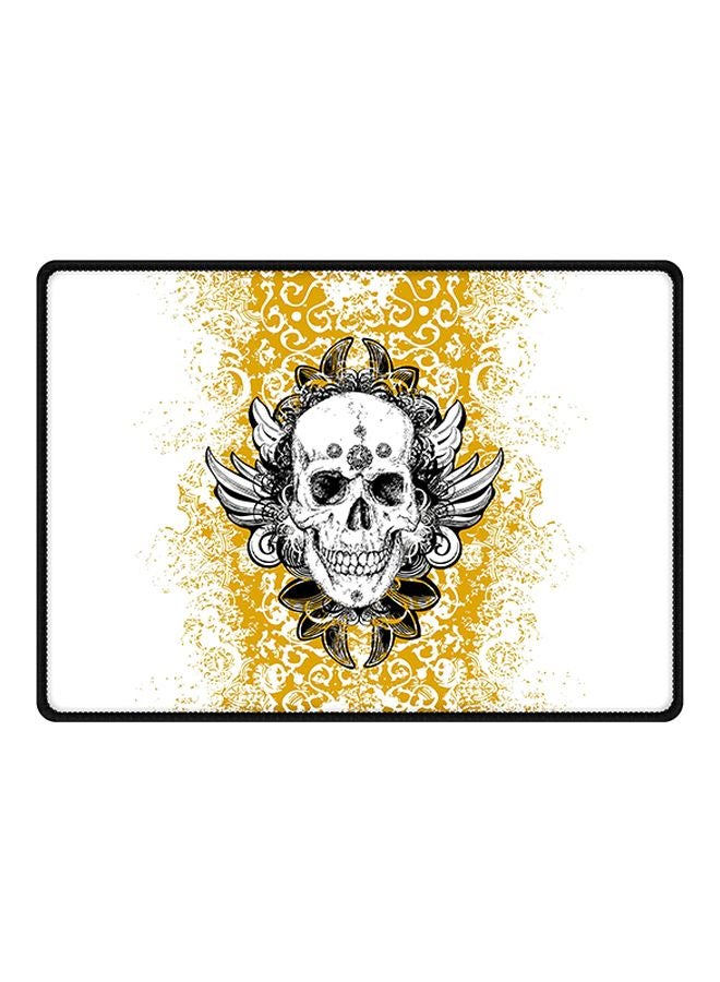 Stylizedd Skull Cult Mouse Pad With Non Slip Rubber Base MulticolourWhite/Black/Yellow