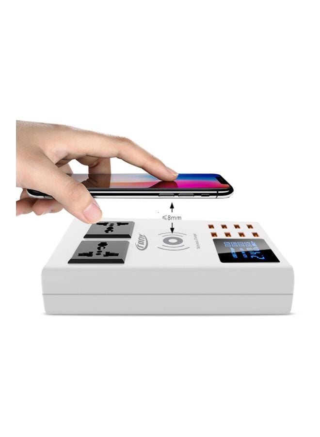 كروني موزع منافذ USB متعدد الوظائف ب 8 منافذ ومقبسين أبيض/ أسود - Image 3