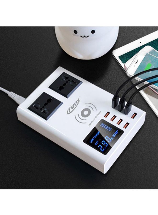 كروني موزع منافذ USB متعدد الوظائف ب 8 منافذ ومقبسين أبيض/ أسود - Image 4