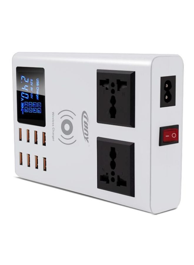 كروني موزع منافذ USB متعدد الوظائف ب 8 منافذ ومقبسين أبيض/ أسود - Image 2