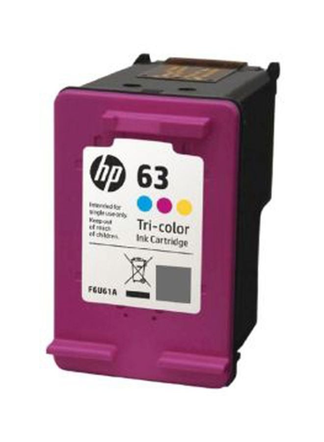 HP 63 Original Tri-Colour Ink Cartridge Cyan/Pink/Yellow - Image 1