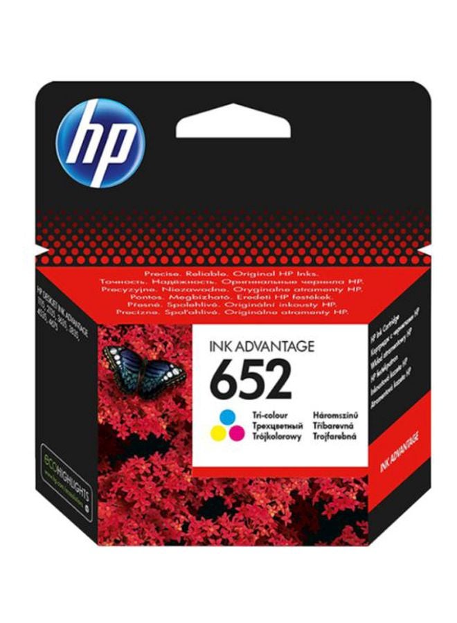 HP - 652 Tri-Colour Ink Cartridge Cyan/Pink/Yellow - Image 1