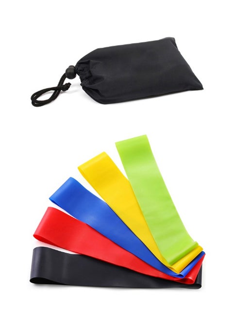 5-Piece Resistance Bands With Case Set 19x9x3cm