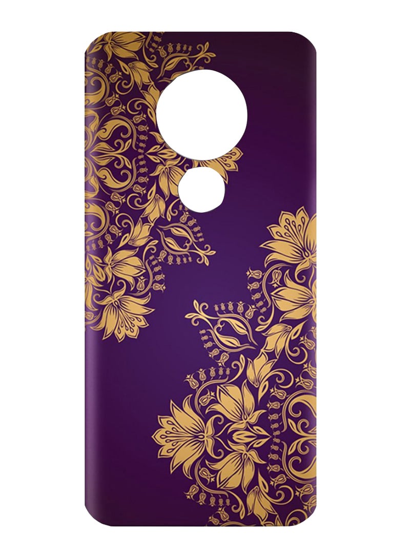 AMC DESIGN Floral Mandala Pattern Protective Case Cover For Nokia 6.2 Purple/Gold - Image 1